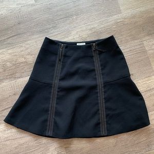 Leifsdottir Anthropologie woman’s Black Steampunk Bibe Zipper Skirt Size 0